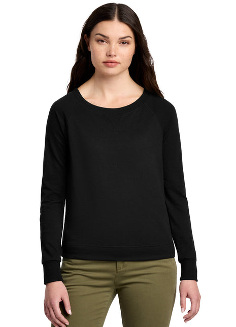 District® Women's Featherweight French Terry™ Long Sleeve Crewneck DT672 - Black | District