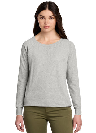 District® Women's Featherweight French Terry™ Long Sleeve Crewneck DT672 - Light Heather Grey | District