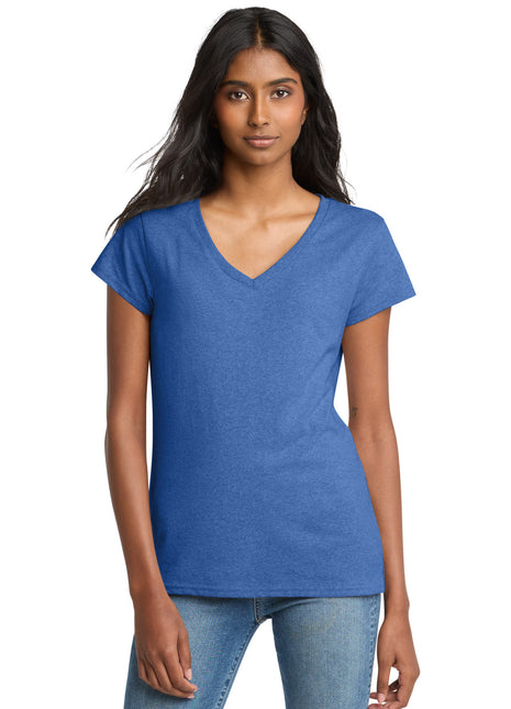 District ® Women's Re-Tee ™ V-Neck DT8001 - Blue Heather | District