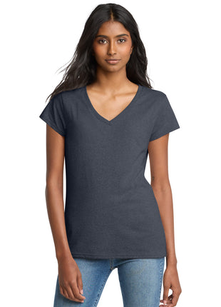 District ® Women's Re-Tee ™ V-Neck DT8001 - Heathered Navy | District