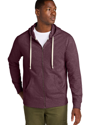 District® Re-Fleece™Full-Zip Hoodie DT8102 - Maroon Heather | District