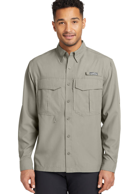 Eddie Bauer® - Long Sleeve Performance Fishing Shirt. EB600 - Driftwood | Eddie Bauer