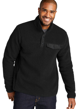 Port Authority® Camp Fleece Snap Pullover F140 - Deep Black | Port Authority