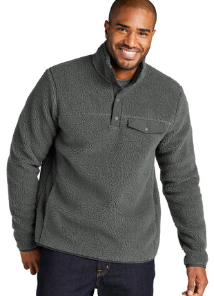 Port Authority® Camp Fleece Snap Pullover F140 - Grey Steel | Port Authority