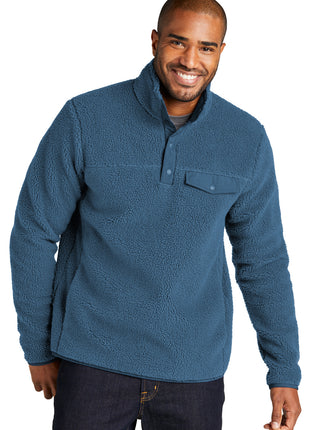 Port Authority® Camp Fleece Snap Pullover F140 - Regatta Blue | Port Authority