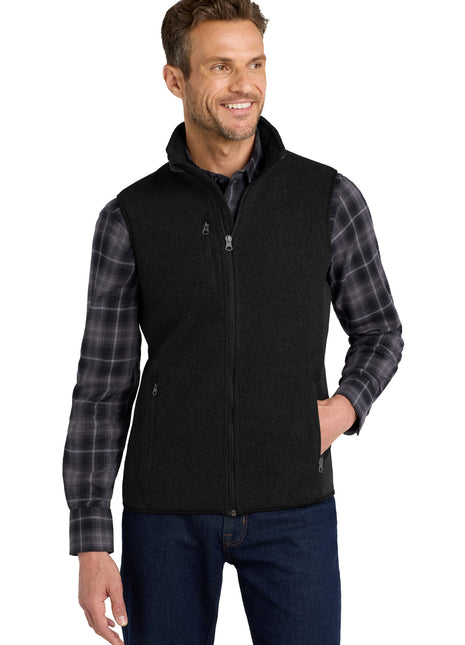Port Authority® R-Tek® Pro Fleece Full-Zip Vest. F228 - Black/ Black | Port Authority