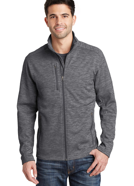 Port Authority® Digi Stripe Fleece Jacket. F231 - Black | Port Authority