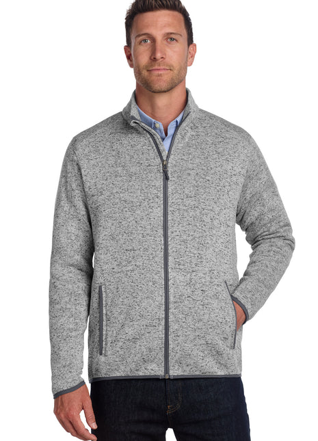 Port Authority® Sweater Fleece Jacket. F232 - Grey Heather | Port Authority