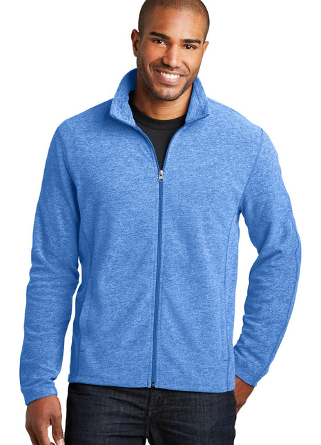 Port Authority® Heather Microfleece Full-Zip Jacket. F235 - Light Royal Heather | Port Authority