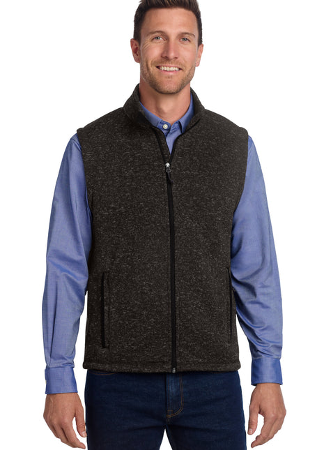 Port Authority ® Sweater Fleece Vest F236 - Black Heather | Port Authority