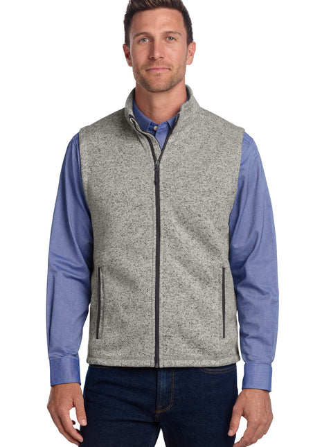 Port Authority ® Sweater Fleece Vest F236 - Grey Heather | Port Authority