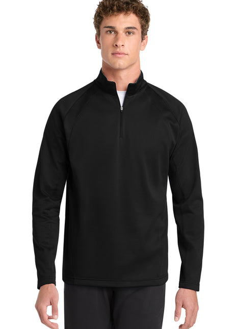 Sport-Tek® Sport-Wick® Fleece 1/4-Zip Pullover.  F243 - Black/ Silver | Sport-Tek