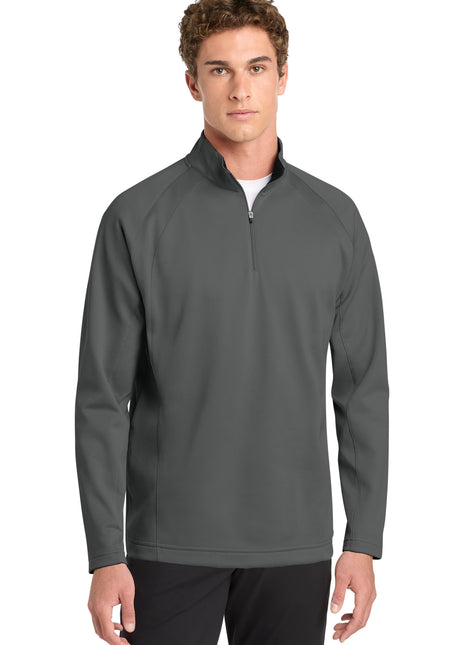 Sport-Tek® Sport-Wick® Fleece 1/4-Zip Pullover.  F243 - Dark Smoke Grey/ Black | Sport-Tek