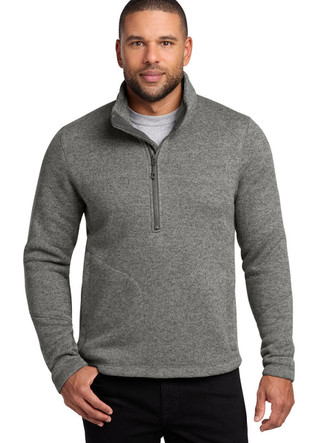 Port Authority® Arc Sweater Fleece 1/4-Zip F426 - Deep Smoke Heather | Port Authority