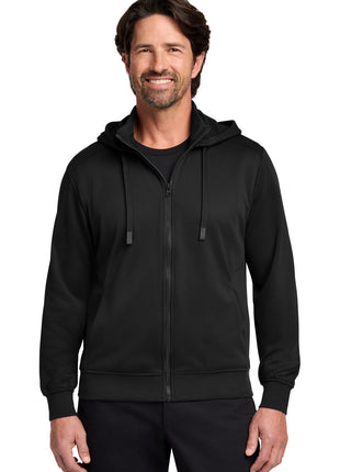 Port Authority® Smooth Fleece Hooded Jacket F814 - Deep Black | Port Authority