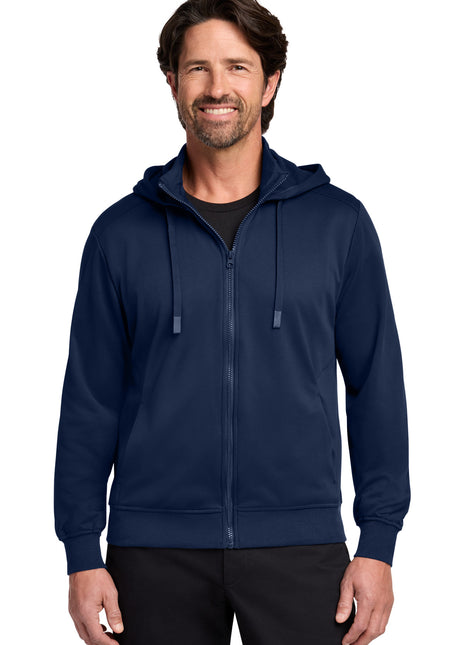 Port Authority® Smooth Fleece Hooded Jacket F814 - River Blue Navy | Port Authority