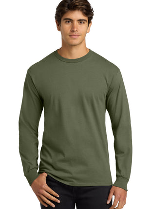 Gildan® - Ultra Cotton® 100% US Cotton Long Sleeve T-Shirt.  G2400 - Military Green | Gildan