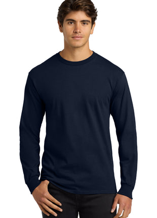 Gildan® - Ultra Cotton® 100% US Cotton Long Sleeve T-Shirt.  G2400 - Navy | Gildan
