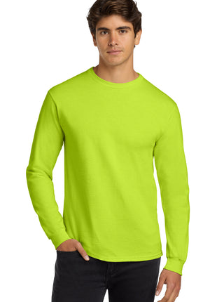Gildan® - Ultra Cotton® 100% US Cotton Long Sleeve T-Shirt.  G2400 - Safety Green | Gildan