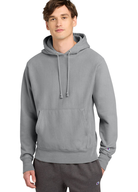 Champion ® Reverse Weave ® Garment-Dyed Hooded Sweatshirt. GDS101 - Concrete | Champion