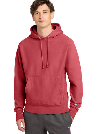 Champion ® Reverse Weave ® Garment-Dyed Hooded Sweatshirt. GDS101 - Crimson | Champion