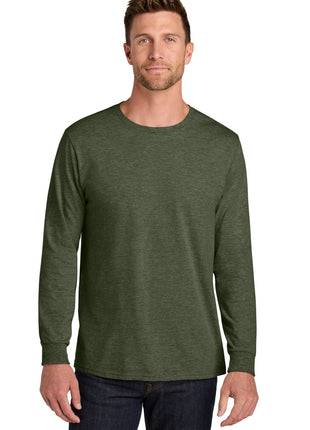 Jerzees Ultimate™ Unisex Ring Spun Long Sleeve T-Shirt IC46L - Military Green Heather | Jerzees