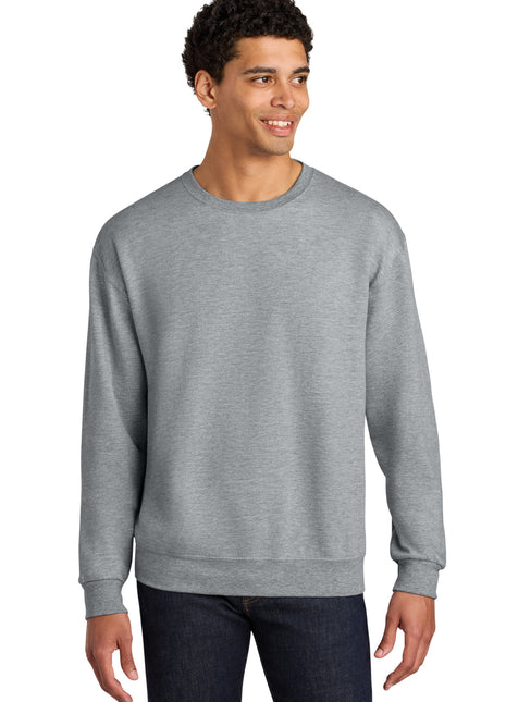 Jerzees Ultimate™ Unisex CVC Ring Spun Crewneck Sweatshirt IC48M - Athletic Heather | Jerzees
