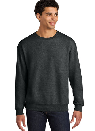 Jerzees Ultimate™ Unisex CVC Ring Spun Crewneck Sweatshirt IC48M - Black Ink Heather | Jerzees