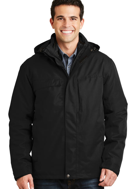 Port Authority® Herringbone 3-in-1 Parka. J302 - Black | Port Authority