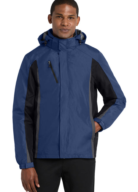 Port Authority® Colorblock 3-in-1 Jacket. J321 - Admiral Blue/ Black/ Magnet | Port Authority