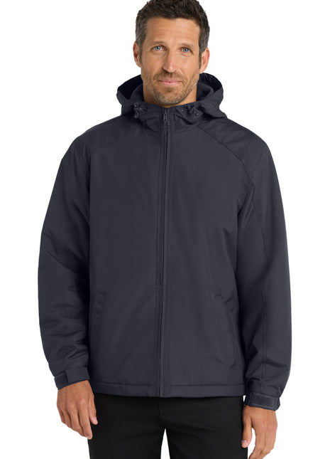 Port Authority® Hooded Charger Jacket. J327 - Battleship Grey | Port Authority