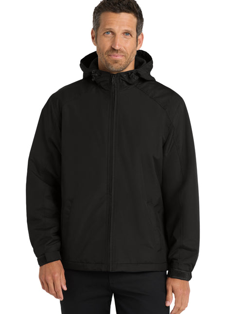 Port Authority® Hooded Charger Jacket. J327 - True Black | Port Authority
