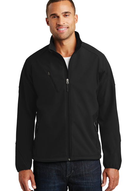 Port Authority® Textured Soft Shell Jacket. J705 - Black | Port Authority