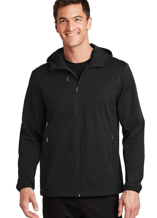 Port Authority® Active Hooded Soft Shell Jacket. J719 - Deep Black | Port Authority