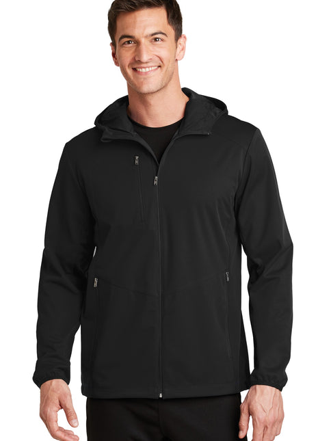Port Authority® Active Hooded Soft Shell Jacket. J719 - Deep Black | Port Authority