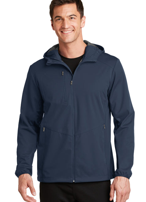 Port Authority® Active Hooded Soft Shell Jacket. J719 - Dress Blue Navy | Port Authority