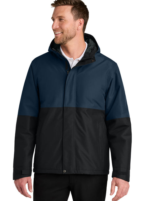 Port Authority® Insulated Heavy Ripstop Jacket J721 - Dress Blue Navy/ Deep Black | Port Authority