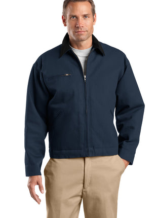 CornerStone® Tall Duck Cloth Work Jacket. TLJ763 - Navy/ Black | CornerStone