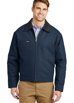 CornerStone® - Duck Cloth Work Jacket.  J763 - Navy/ Black | CornerStone