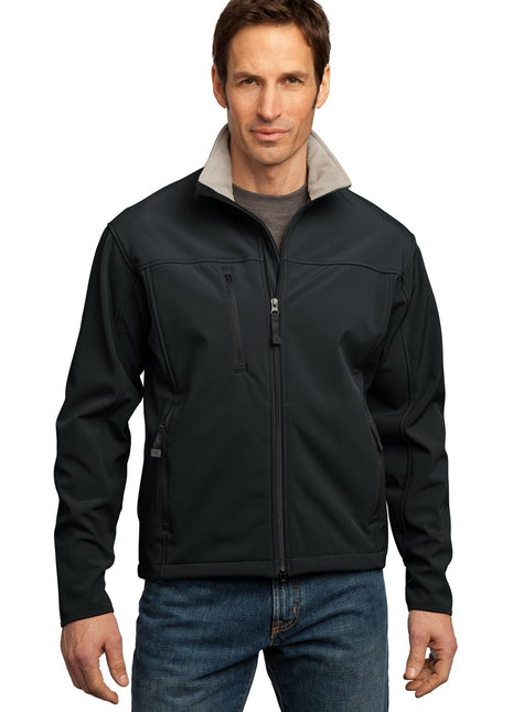 Port Authority® Tall Glacier® Soft Shell Jacket. TLJ790 - Black/ Chrome | Port Authority