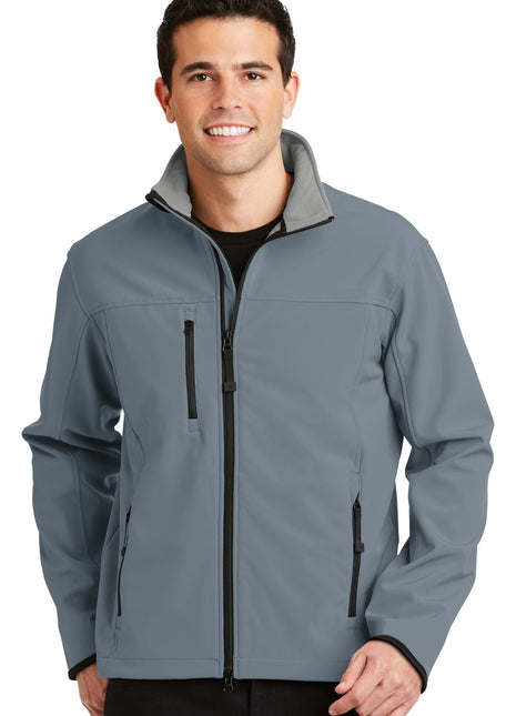 Port Authority® Glacier® Soft Shell Jacket.  J790 - Atlantic Blue/ Chrome | Port Authority