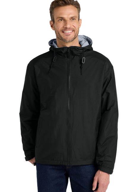 Port Authority® Team Jacket.  JP56 - Black/ Light Oxford | Port Authority