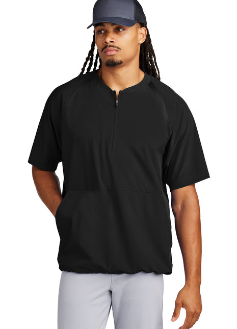 Sport-Tek® Repeat 1/2-Zip Short Sleeve Jacket JST489 - Black | Sport-Tek