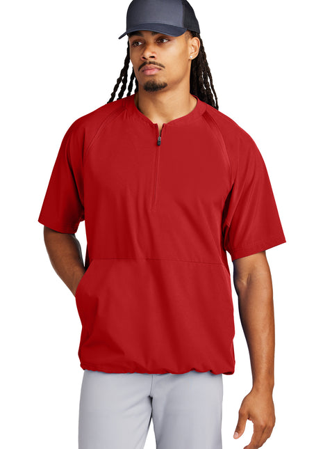 Sport-Tek® Repeat 1/2-Zip Short Sleeve Jacket JST489 - Deep Red | Sport-Tek