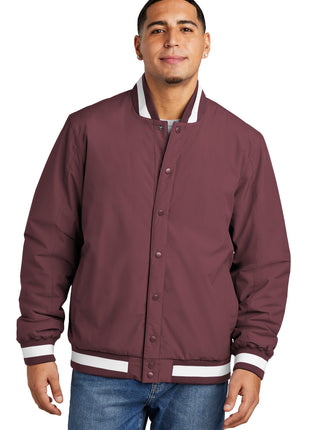 Sport-Tek® Insulated Varsity Jacket JST58 - Maroon | Sport-Tek