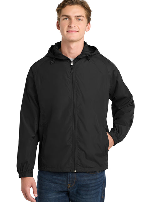 Sport-Tek® Hooded Raglan Jacket. JST73 - Black | Sport-Tek