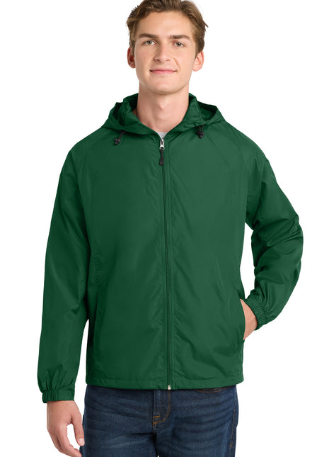 Sport-Tek® Hooded Raglan Jacket. JST73 - Forest Green | Sport-Tek