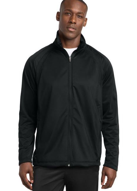 Sport-Tek® Tricot Track Jacket. JST90 - Black/ Black | Sport-Tek