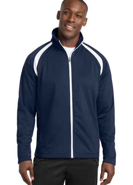 Sport-Tek® Tricot Track Jacket. JST90 - True Navy/ White | Sport-Tek