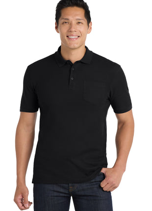 Port Authority® Core Classic Pique Pocket Polo. K100P - Deep Black | Port Authority